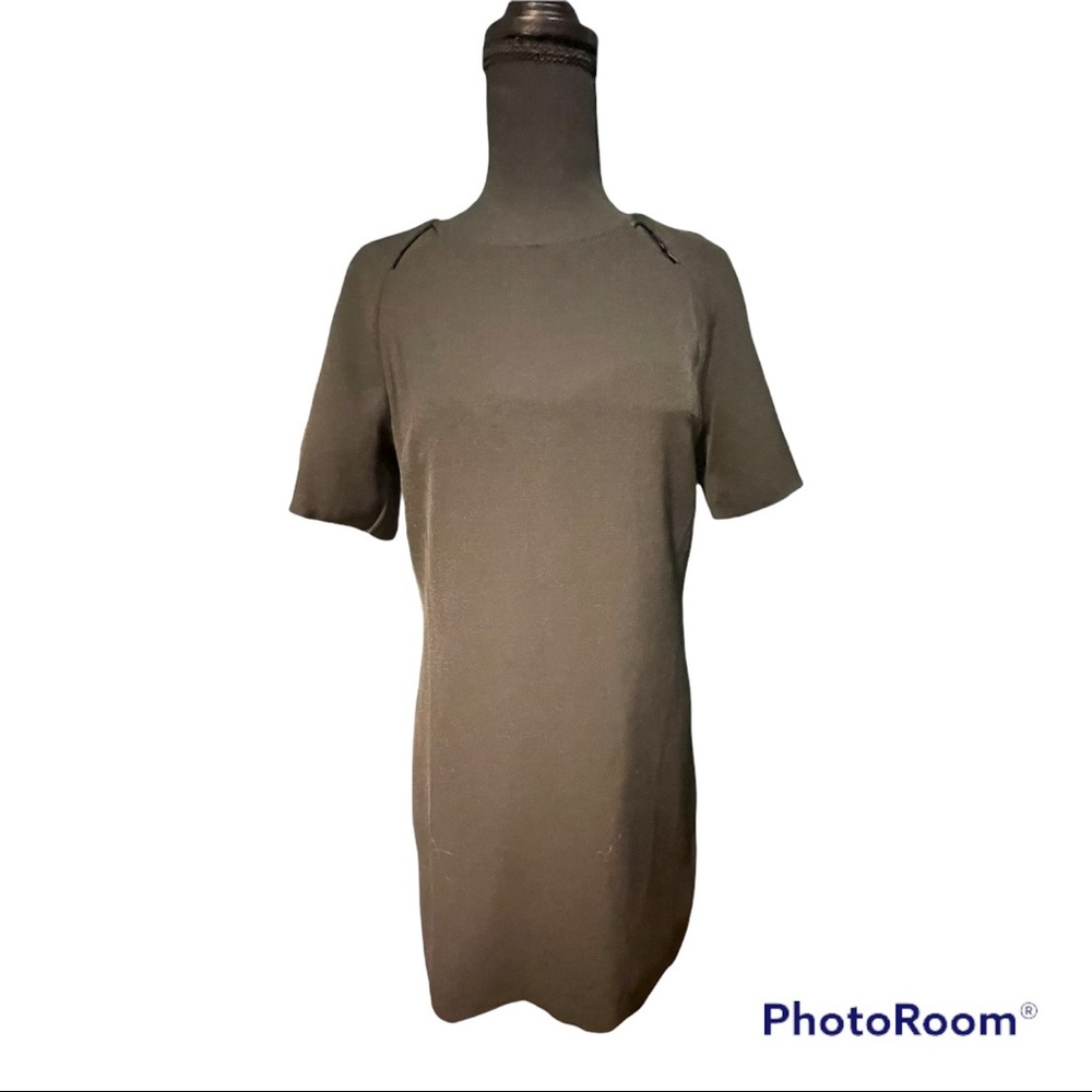 Bordeaux Is The Basic Solid Black Mini Shift Dres… - image 5